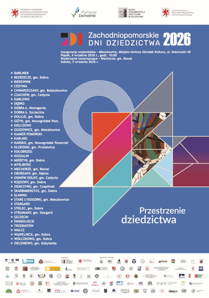 Zachodniopomorskie Dni Dziedzictwa 2026 – Przestrzenie dziedzictwa - plakat